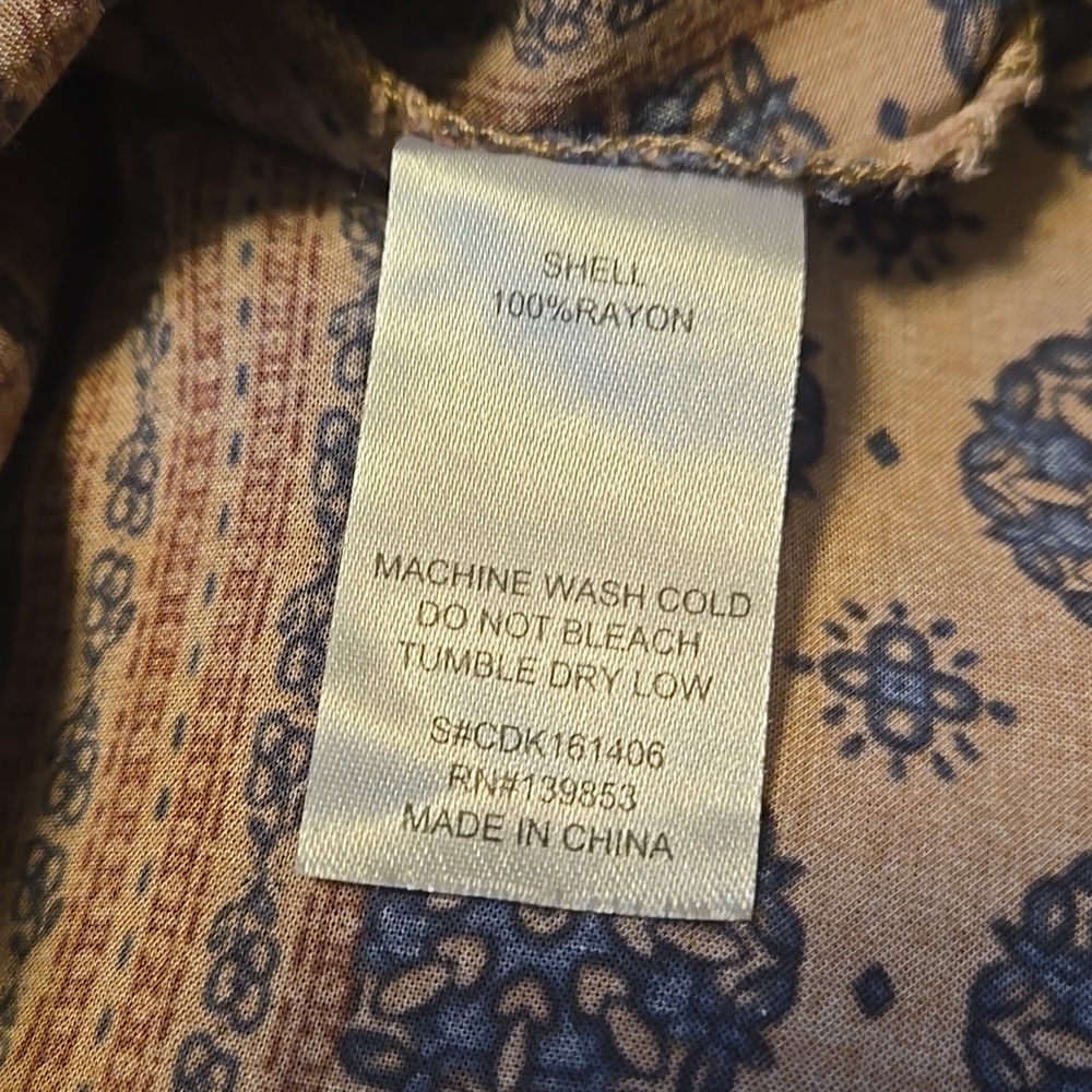 bleuh ciel Striped Geo-Print Midi Dress in Blue and Brown - Picture 8 of 8